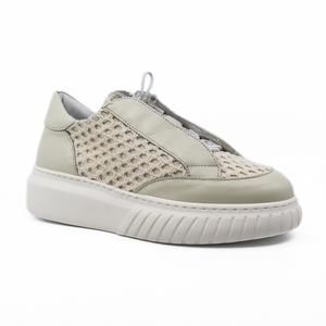 NEW ANDIA FORA women's ivor crochet sneakers in cream